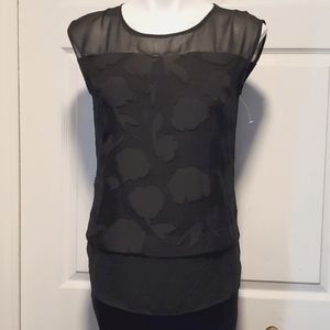 NWOT Ann Taylor Women's Sheer/Mesh Black Sleeveless Top - Size XS